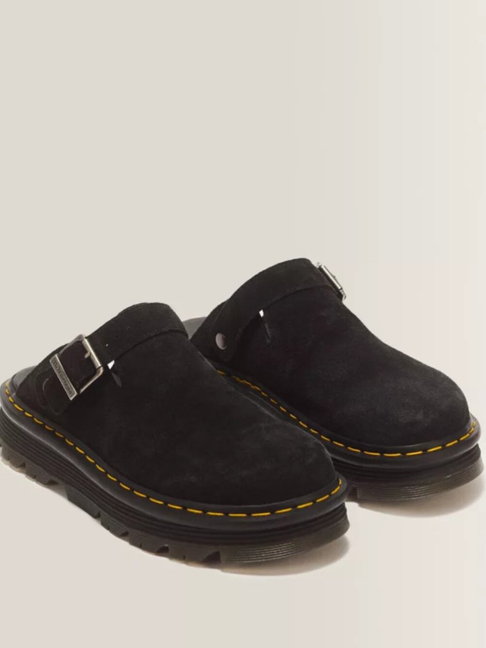Dr. Martens Zebzag Suede Platform Mules – Black – EU 39/US8